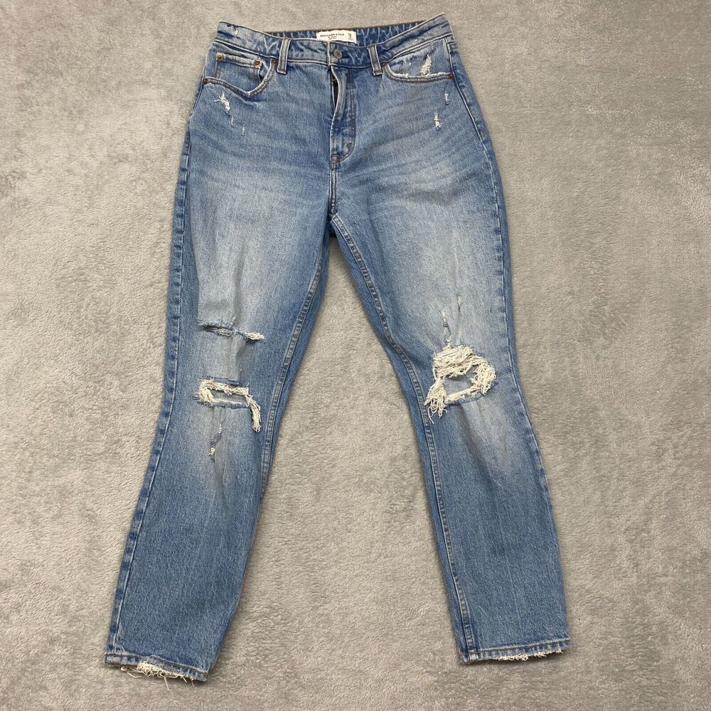 Abercrombie & Fitch Light Blue Distressed Skinny Jeans